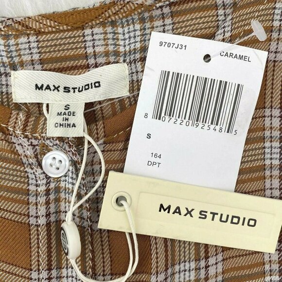 Max Studio S L/S Puff Ruffled Button Front Blouse - Picture 6 of 8